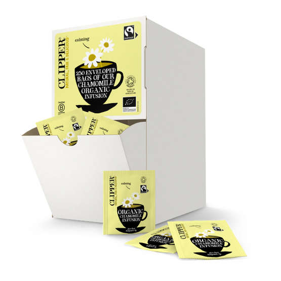 Clipper Fairtrade Organic Chamomile Tea Bags - Tag & Envelope