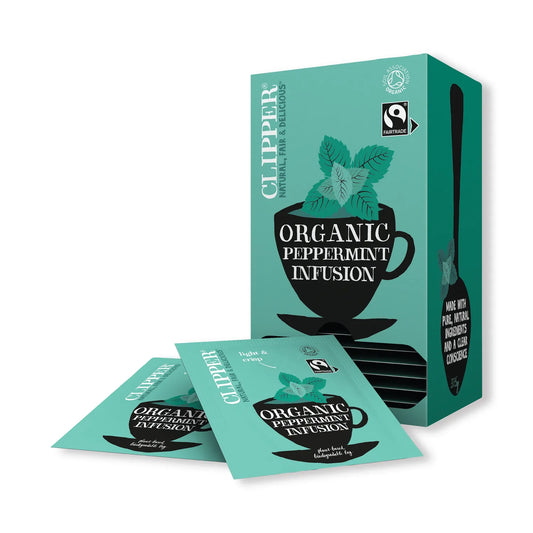 Clipper Fairtrade Organic Peppermint Tea Bags - Tag & Envelope