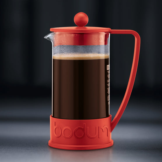 BODUM BRAZIL FRENCH PRESS COFFEE MAKER, 8 CUP, 1.0 L, 34 OZ - RED