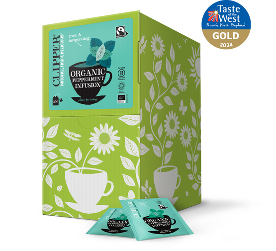 Clipper Fairtrade Organic Peppermint Tea Bags - Tag & Envelope