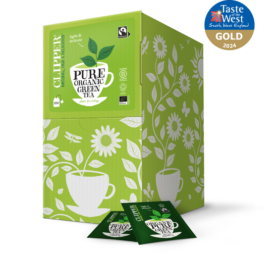 Clipper Fairtrade Organic Green Tea Bags - Tag & Envelope